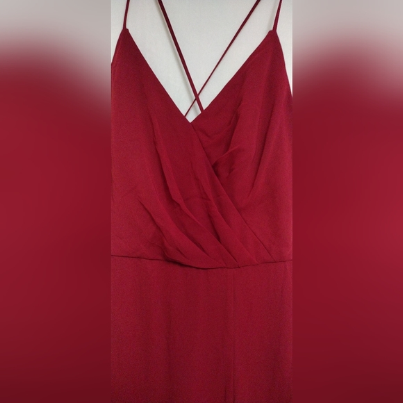 Size 8 Chiffon Burgundy Dress - Picture 5 of 8
